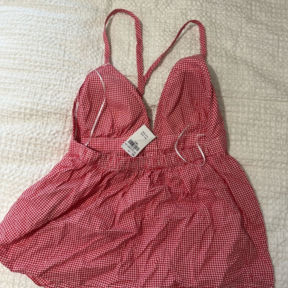 Hollister Red Gingham Halter Top - Picture 4 of 5